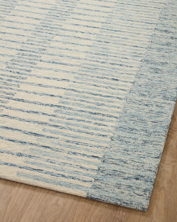 Chris Loves Julia x Loloi Chris Rugs - Ivory / Denim-Blue Hand Home