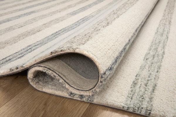 Chris Loves Julia x Loloi Chris Rugs - Ivory / Slate-Blue Hand Home