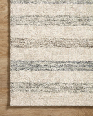 Chris Loves Julia x Loloi Chris Rugs - Ivory / Slate-Blue Hand Home