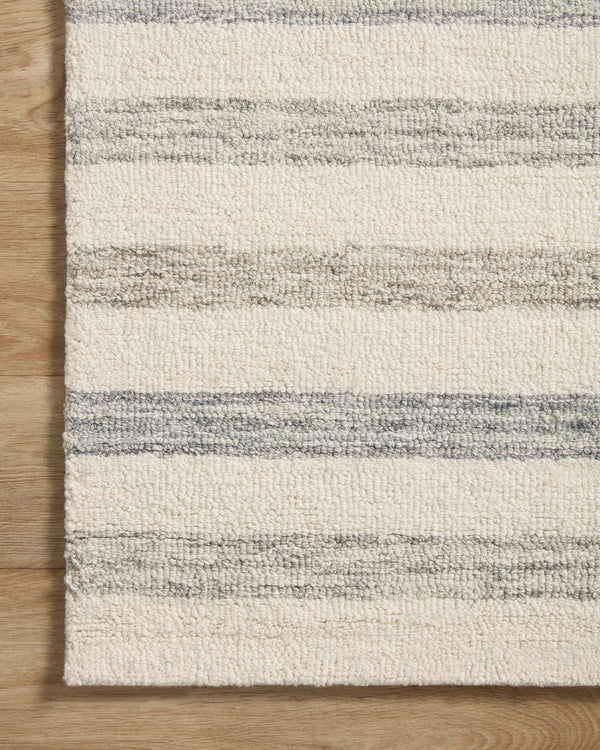 Chris Loves Julia x Loloi Chris Rugs - Ivory / Slate-Blue Hand Home