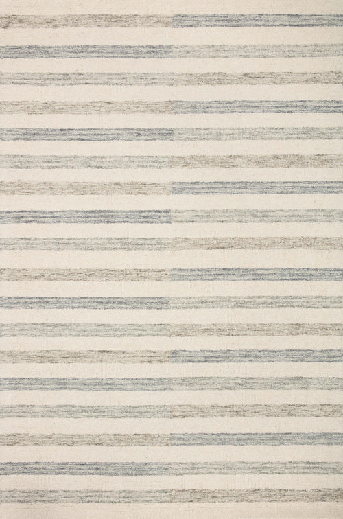 Chris Loves Julia x Loloi Chris Rugs - Ivory / Slate-Blue Hand Home