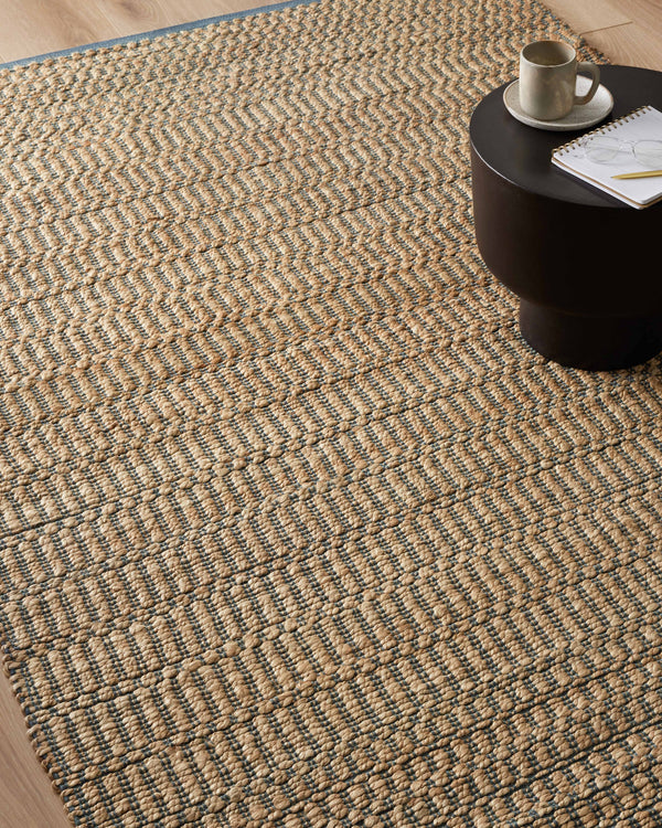 Angela Rose x Loloi Colton Rugs - Natural / Navy-Blue Hand Home
