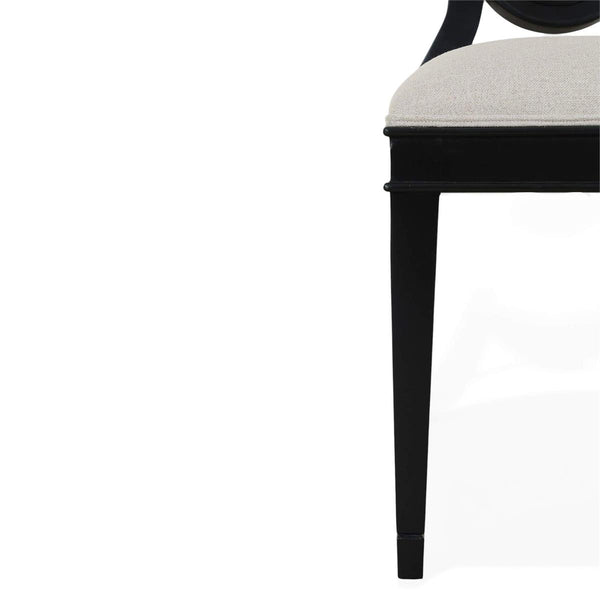 Camille Dining Chair w/ Rattan Back-Blue Hand Home