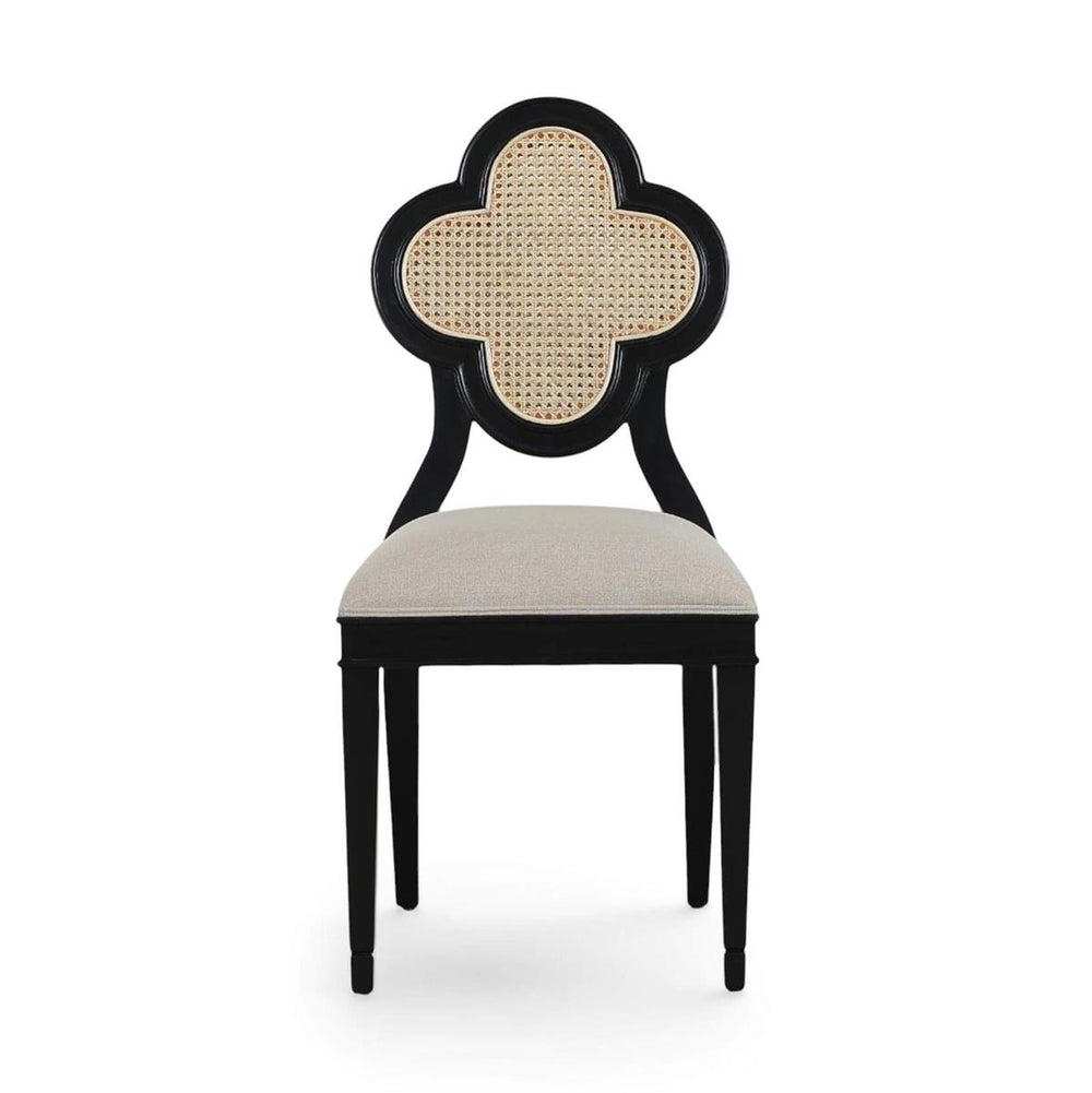 Camille Dining Chair w/ Rattan Back-Blue Hand Home