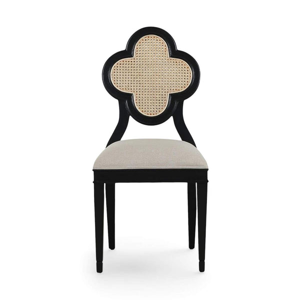 Camille Dining Chair w/ Rattan Back-Blue Hand Home