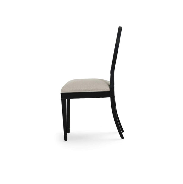 Camille Dining Chair w/ Rattan Back-Blue Hand Home
