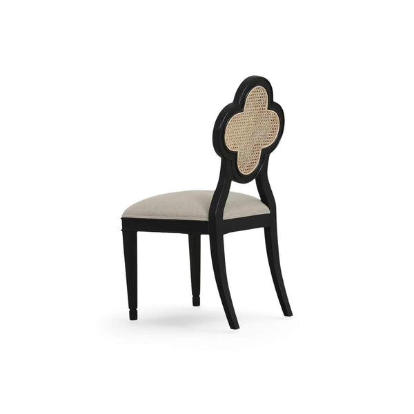 Camille Dining Chair w/ Rattan Back-Blue Hand Home