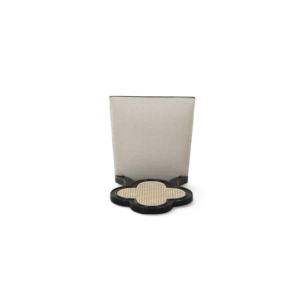 Camille Dining Chair w/ Rattan Back-Blue Hand Home