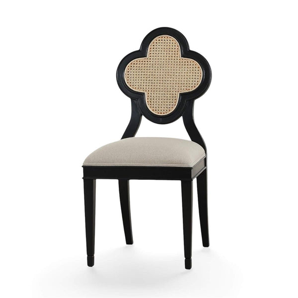 Camille Dining Chair w/ Rattan Back-Blue Hand Home