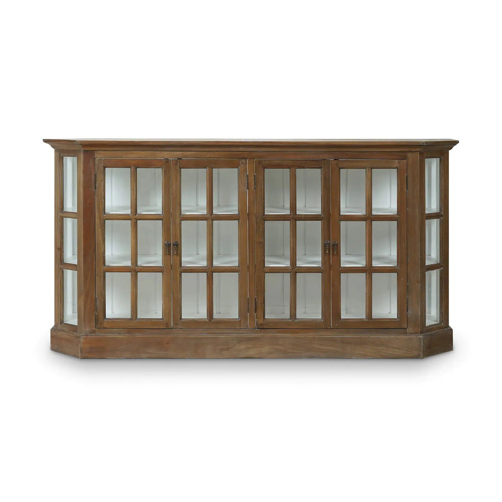 Bramble Cape Cod Narrow Media Console In Straw Wash W/ Architectural White Interior-Bramble-Blue Hand Home