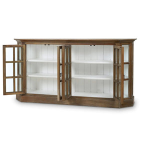 Bramble Cape Cod Narrow Media Console In Straw Wash W/ Architectural White Interior-Bramble-Blue Hand Home