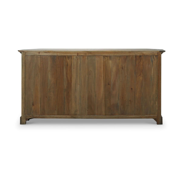 Bramble Cape Cod Narrow Media Console In Straw Wash W/ Architectural White Interior-Bramble-Blue Hand Home