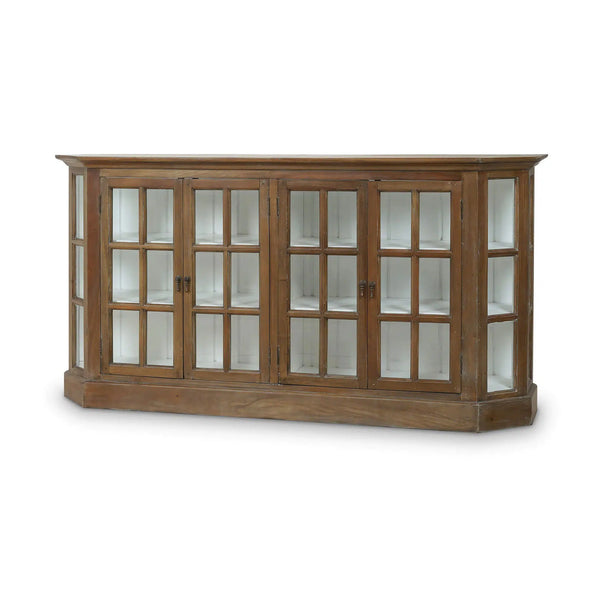Bramble Cape Cod Narrow Media Console In Straw Wash W/ Architectural White Interior-Bramble-Blue Hand Home