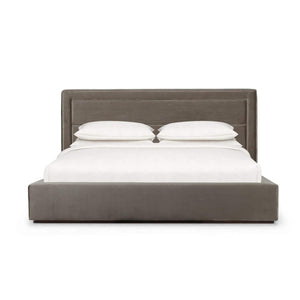 Carmel Upholstered Bed King - Handcrafted Solid Hardwood Frame-Blue Hand Home