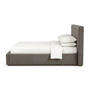 Carmel Upholstered Bed King - Handcrafted Solid Hardwood Frame-Blue Hand Home