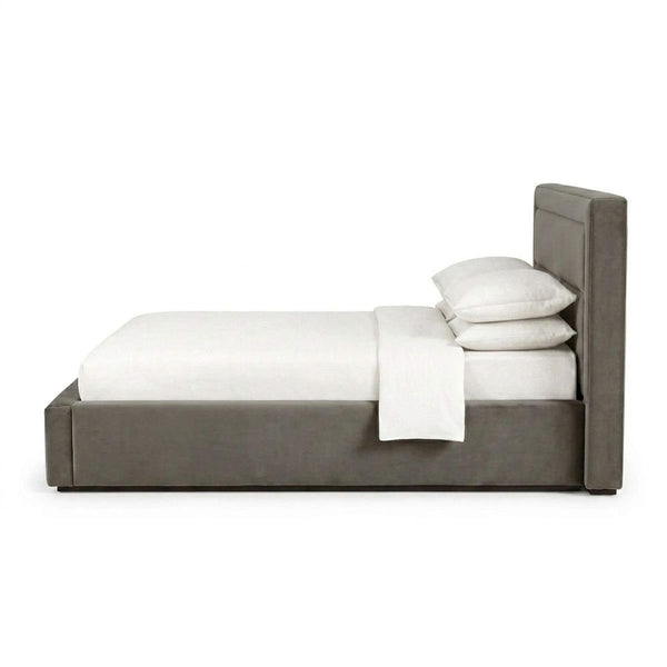 Carmel Upholstered Bed King - Handcrafted Solid Hardwood Frame-Blue Hand Home
