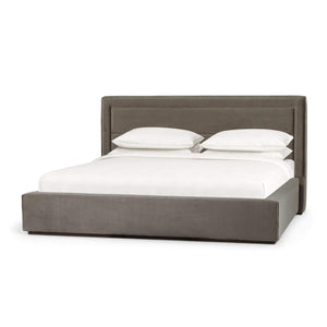 Carmel Upholstered Bed King - Handcrafted Solid Hardwood Frame-Blue Hand Home