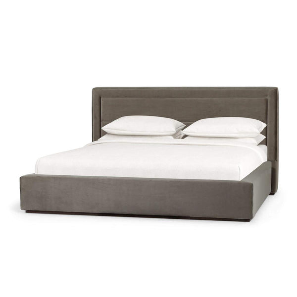 Carmel Upholstered Bed King - Handcrafted Solid Hardwood Frame-Blue Hand Home