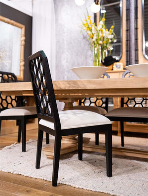 Ceylon Dining Chair by Furniture Handcrafted Wood Seating-Blue Hand Home