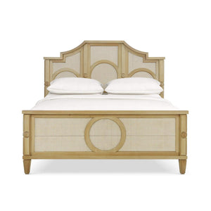 Chalfont Rattan Bed King Solid Hardwood Handcrafted Bed Frame-Blue Hand Home