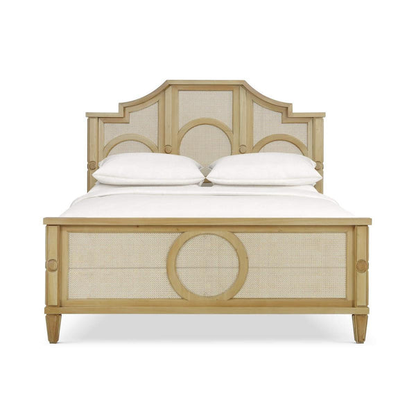 Chalfont Rattan Bed King Solid Hardwood Handcrafted Bed Frame-Blue Hand Home