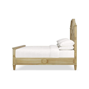Chalfont Rattan Bed King Solid Hardwood Handcrafted Bed Frame-Blue Hand Home