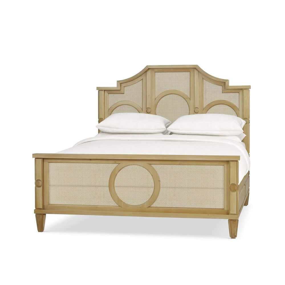 Chalfont Rattan Bed King Solid Hardwood Handcrafted Bed Frame-Blue Hand Home