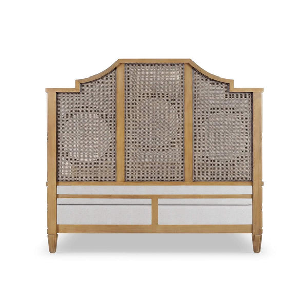Bramble Chalfont Rattan Bed King in Antique French Oak with Rattan Glaze-Bramble-Blue Hand Home