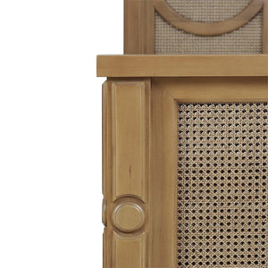 Bramble Chalfont Rattan Bed King in Antique French Oak with Rattan Glaze-Bramble-Blue Hand Home