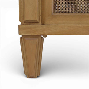 Bramble Chalfont Rattan Bed Queen in Antique French Oak w/ Rattan Glaze-Bramble-Blue Hand Home