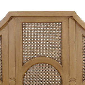 Bramble Chalfont Rattan Bed Queen in Antique French Oak w/ Rattan Glaze-Bramble-Blue Hand Home