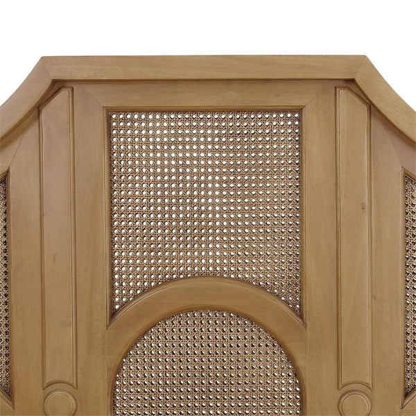 Bramble Chalfont Rattan Bed Queen in Antique French Oak w/ Rattan Glaze-Bramble-Blue Hand Home