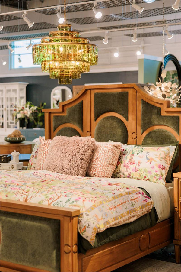 Chalfont Upholstered Bed King-Blue Hand Home