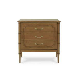 Bramble Chelsea 3 Drawer Bedside Table In Antique French Oak-Bramble-Blue Hand Home