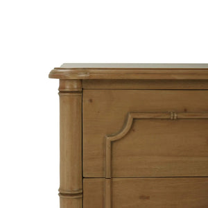 Bramble Chelsea 3 Drawer Bedside Table In Antique French Oak-Bramble-Blue Hand Home