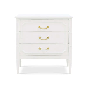 Bramble Chelsea 3 Drawer Bedside Table in Architectural White-Bramble-Blue Hand Home