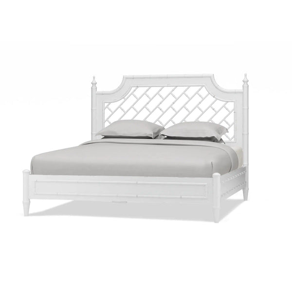Bramble Chelsea Bed King in Architectural White-Bramble-Blue Hand Home