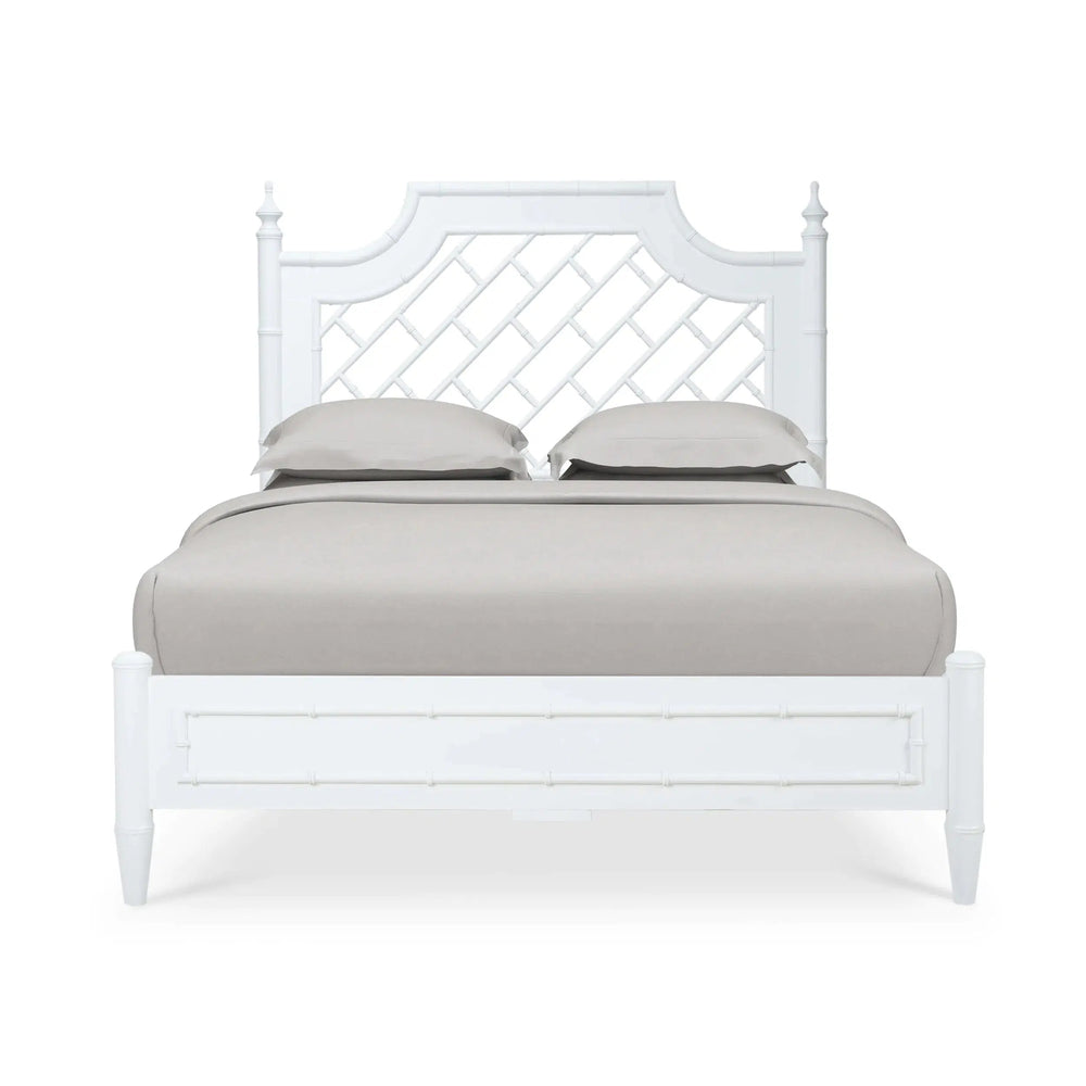 Bramble Chelsea Bed Queen in Architectural White-Bramble-Blue Hand Home