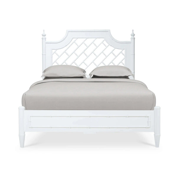 Bramble Chelsea Bed Queen in Architectural White-Bramble-Blue Hand Home