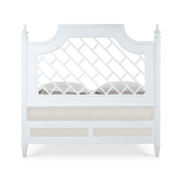 Bramble Chelsea Bed Queen in Architectural White-Bramble-Blue Hand Home
