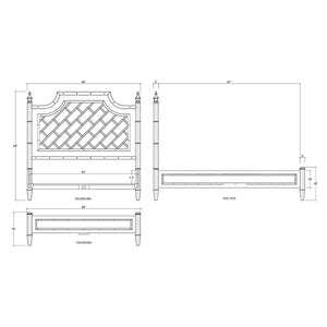 Bramble Chelsea Bed Queen in Architectural White-Bramble-Blue Hand Home