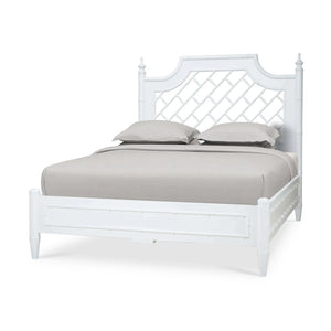 Bramble Chelsea Bed Queen in Architectural White-Bramble-Blue Hand Home