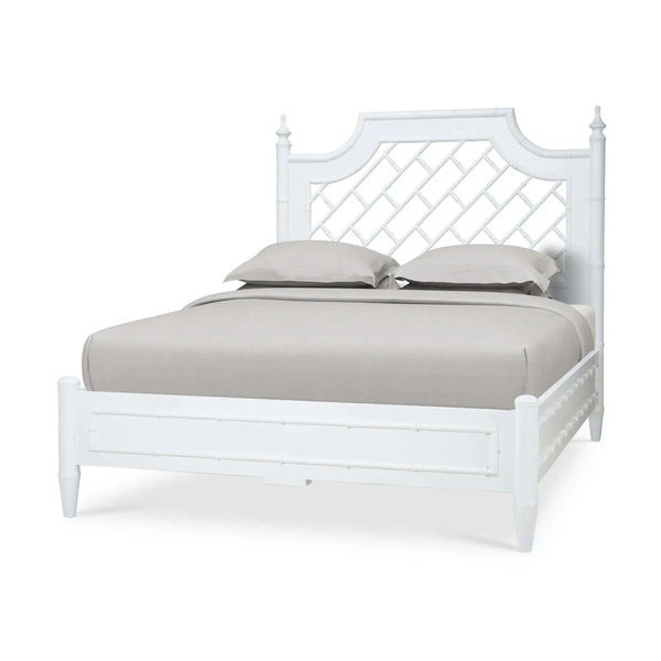 Bramble Chelsea Bed Queen in Architectural White-Bramble-Blue Hand Home