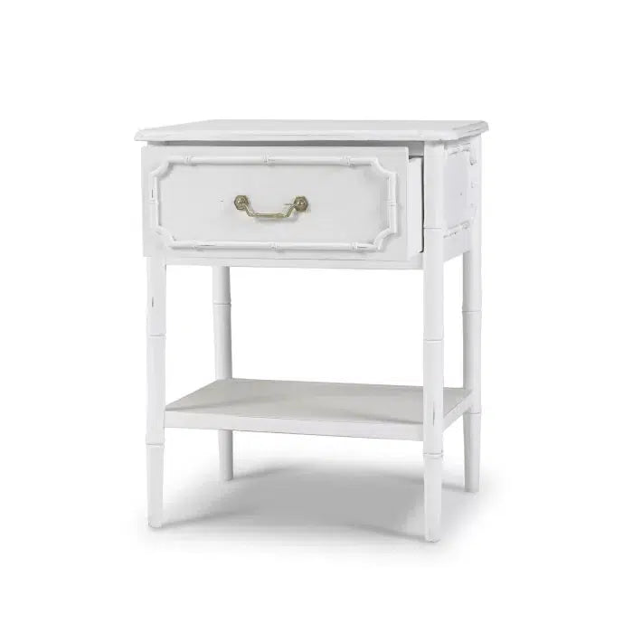 Bramble Chelsea End Table in Architectural White-Bramble-Blue Hand Home