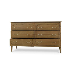 Bramble Chelsea Largish 6 Drawer Dresser In Antique French Oak-Bramble-Blue Hand Home