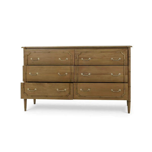 Bramble Chelsea Largish 6 Drawer Dresser In Antique French Oak-Bramble-Blue Hand Home
