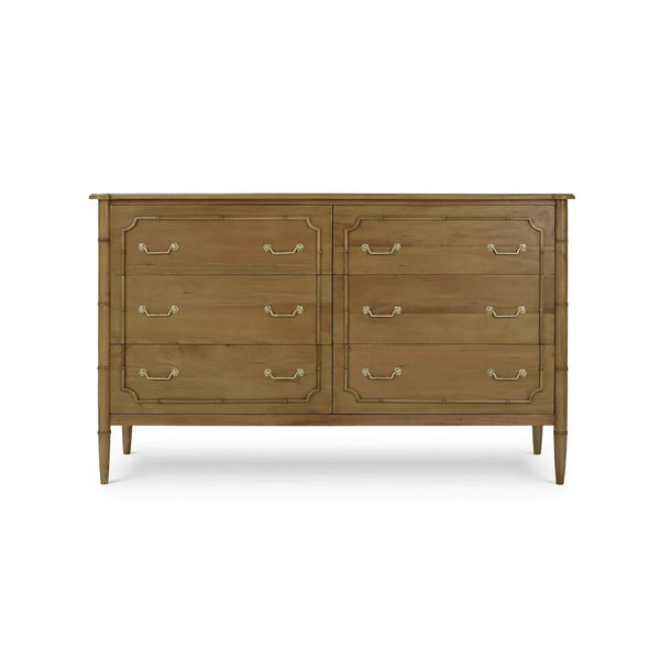 Bramble Chelsea Largish 6 Drawer Dresser In Antique French Oak-Bramble-Blue Hand Home