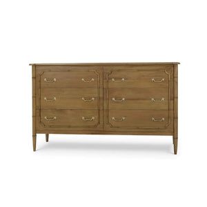 Bramble Chelsea Largish 6 Drawer Dresser In Antique French Oak-Bramble-Blue Hand Home
