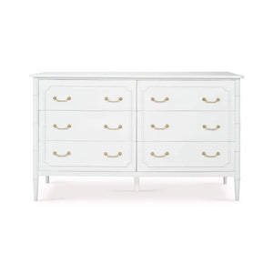 Bramble Chelsea Largish 6 Drawer Dresser in Architectural White-Bramble-Blue Hand Home