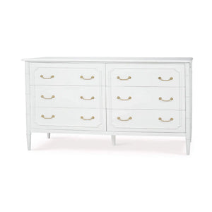 Bramble Chelsea Largish 6 Drawer Dresser in Architectural White-Bramble-Blue Hand Home
